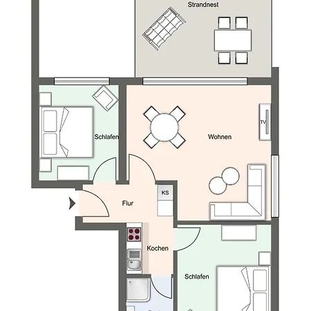 Apartamento Nordseebude Strandnest *